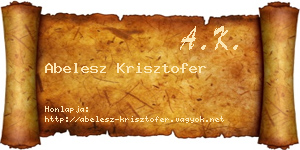 Abelesz Krisztofer névjegykártya